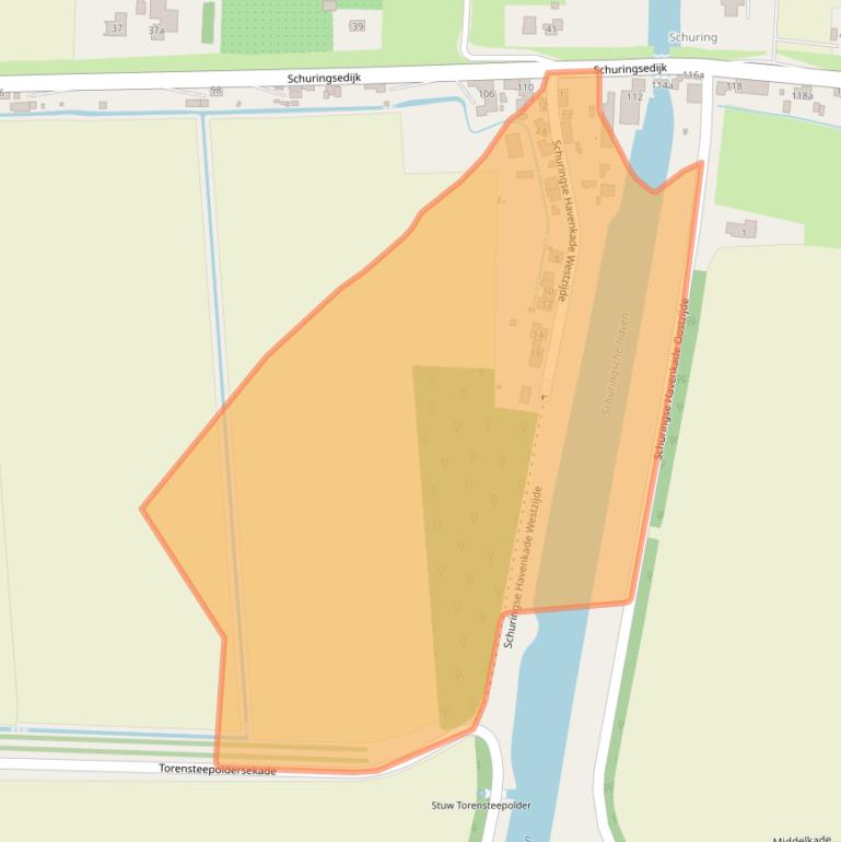 Kaart van postcodegebied 3281KL.