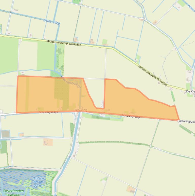 Kaart van postcodegebied 3281KN.