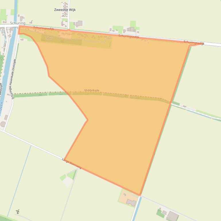 Kaart van postcodegebied 3281KS.