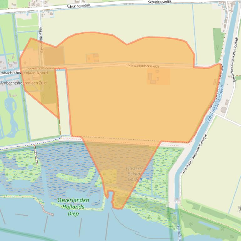 Kaart van postcodegebied 3281KT.