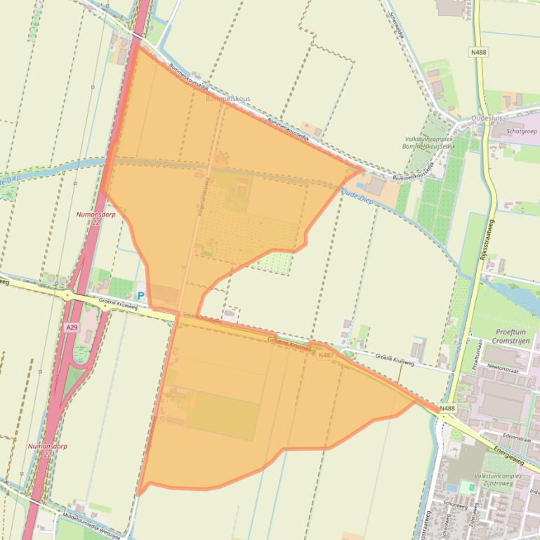Kaart van postcodegebied 3281KV.