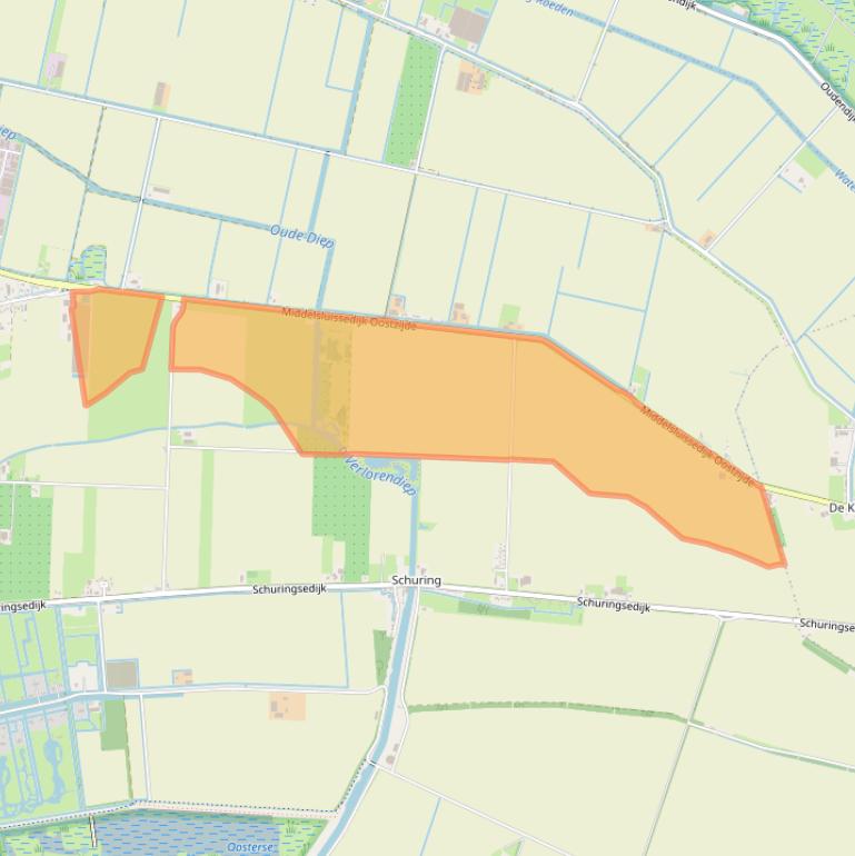 Kaart van postcodegebied 3281LE.