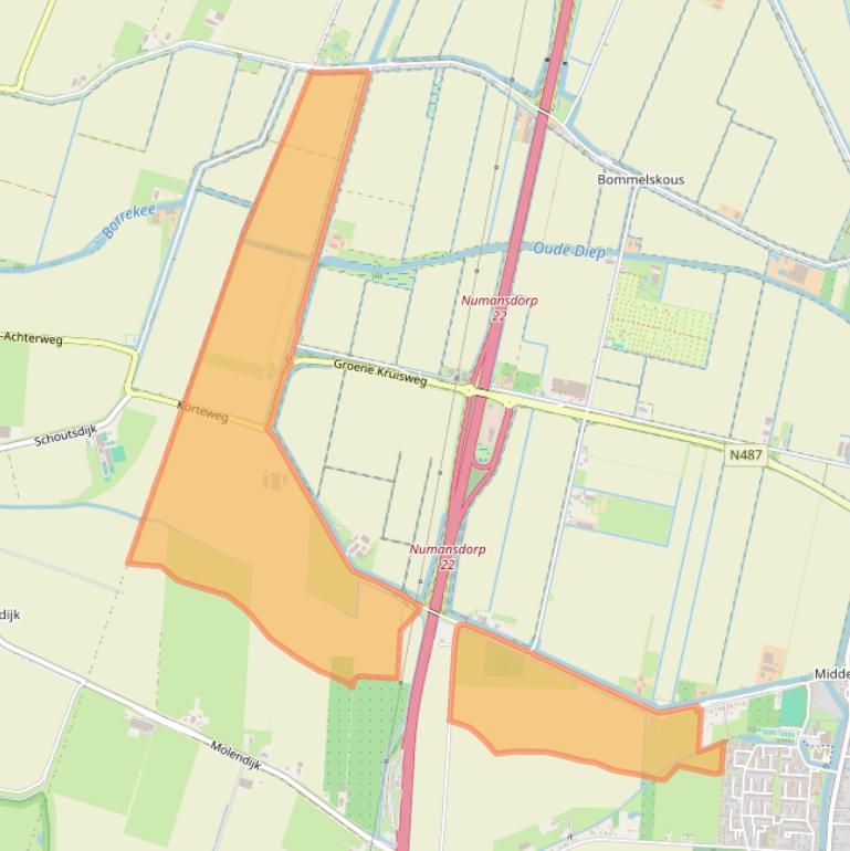 Kaart van postcodegebied 3281LH.