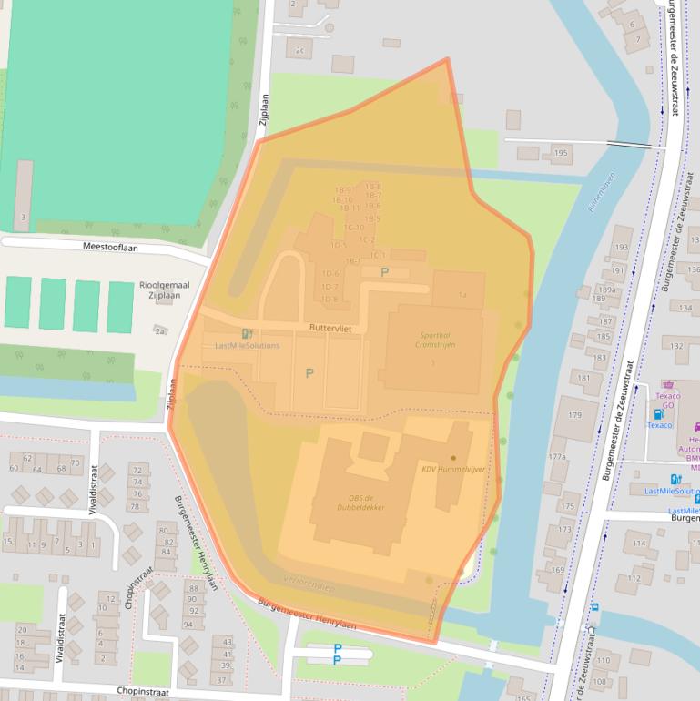 Kaart van postcodegebied 3281LK.