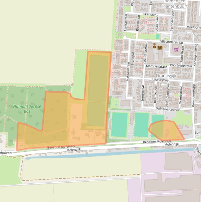 Kaart van postcodegebied 3281LP.