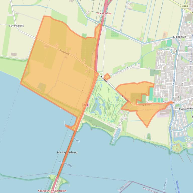 Kaart van postcodegebied 3281LT.