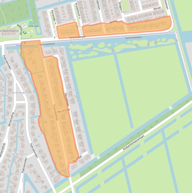 Kaart van postcodegebied 3281MA.