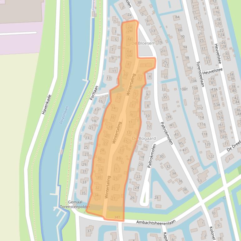 Kaart van postcodegebied 3281MH.