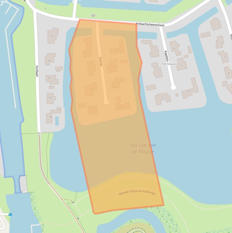 Kaart van postcodegebied 3281MJ.
