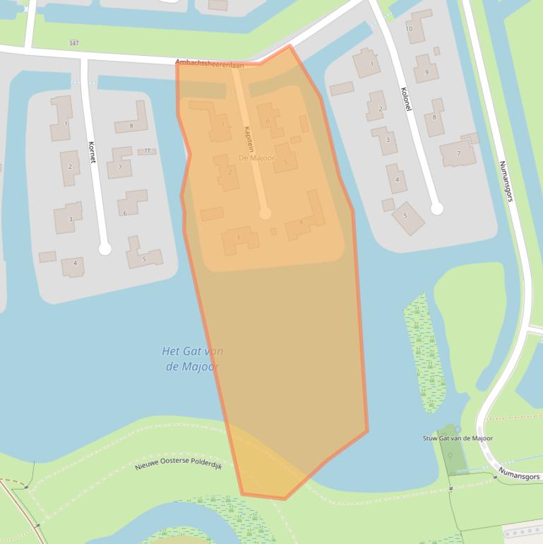 Kaart van postcodegebied 3281MK.