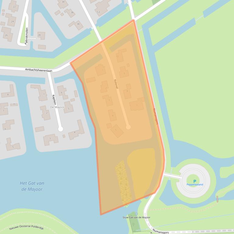 Kaart van postcodegebied 3281ML.