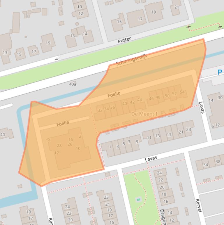Kaart van postcodegebied 3281MM.