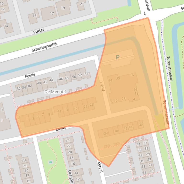 Kaart van postcodegebied 3281MN.