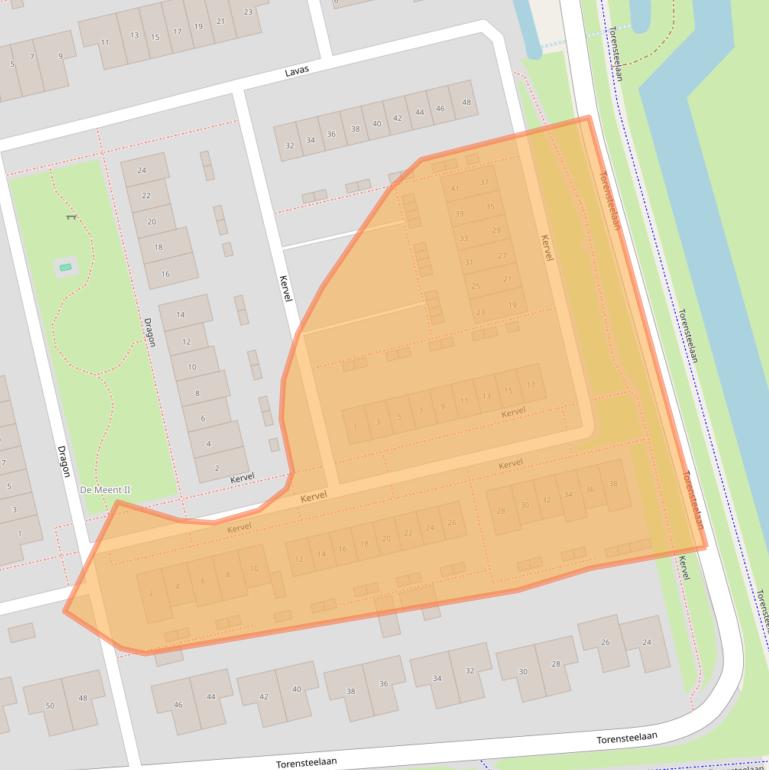 Kaart van postcodegebied 3281MP.