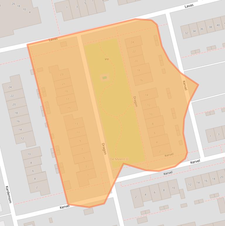 Kaart van postcodegebied 3281MR.
