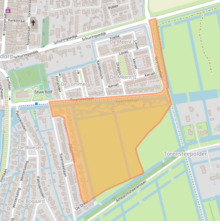 Kaart van postcodegebied 3281MS.