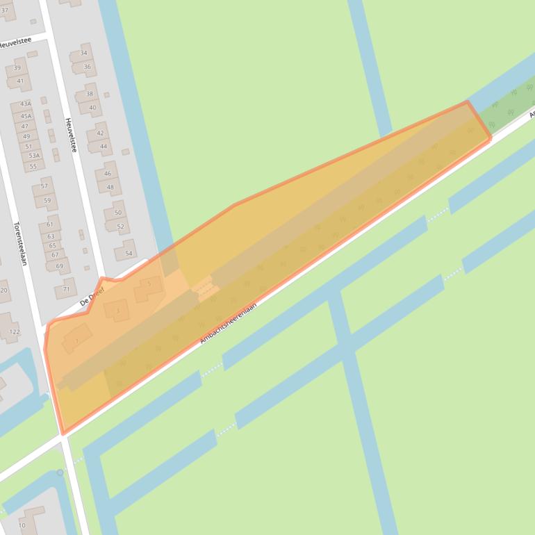 Kaart van postcodegebied 3281MT.