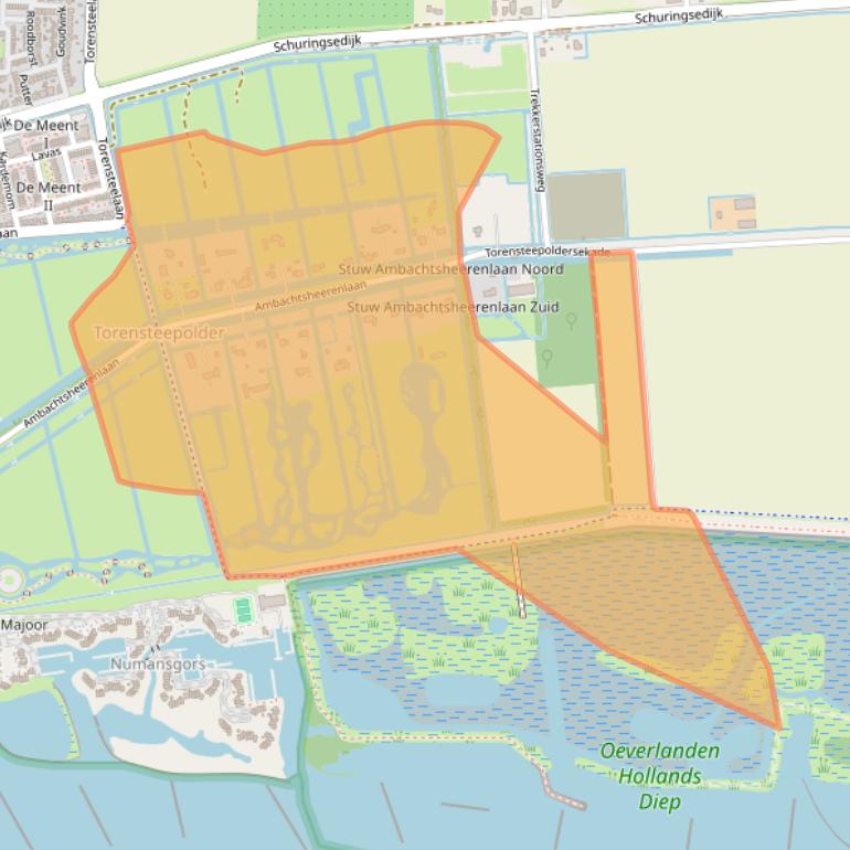 Kaart van postcodegebied 3281MZ.