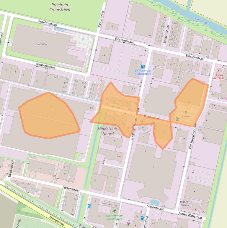 Kaart van postcodegebied 3281NG.