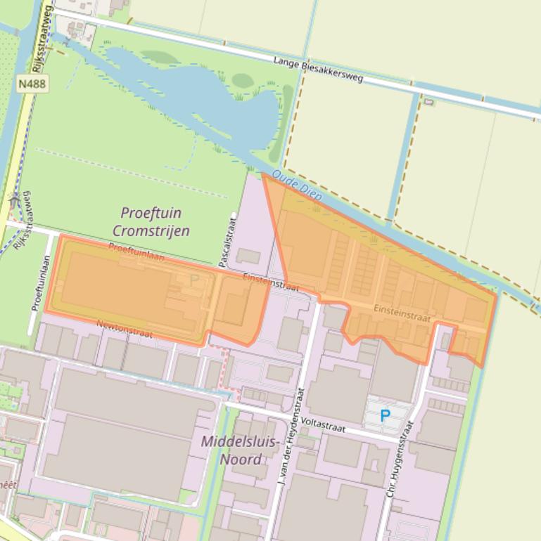 Kaart van postcodegebied 3281NJ.