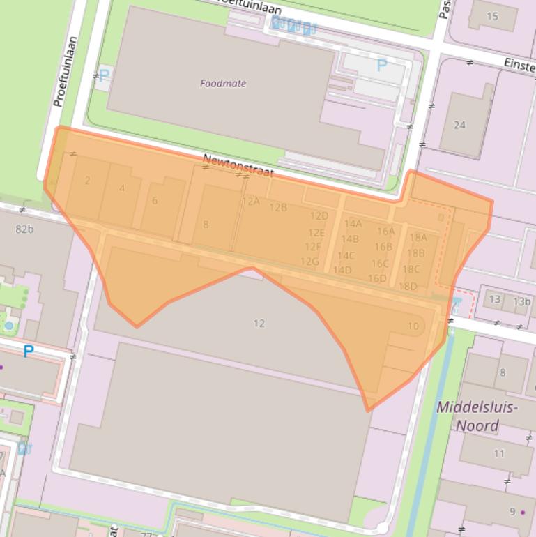 Kaart van postcodegebied 3281NM.