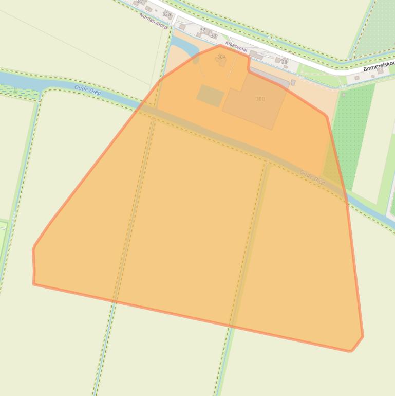 Kaart van postcodegebied 3281NZ.