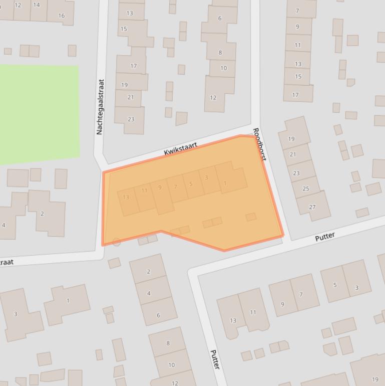 Kaart van postcodegebied 3281RB.