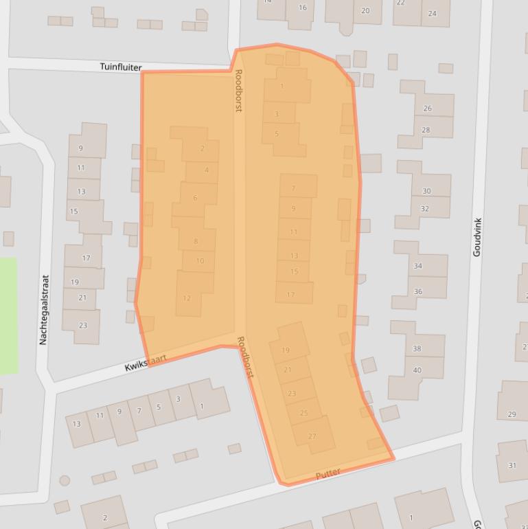 Kaart van postcodegebied 3281RC.