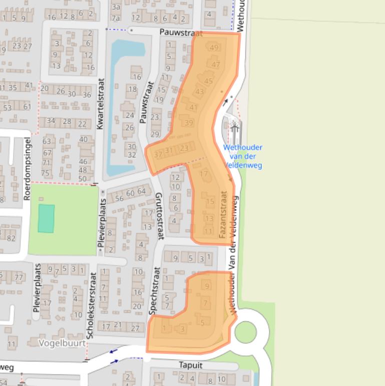 Kaart van postcodegebied 3281RL.