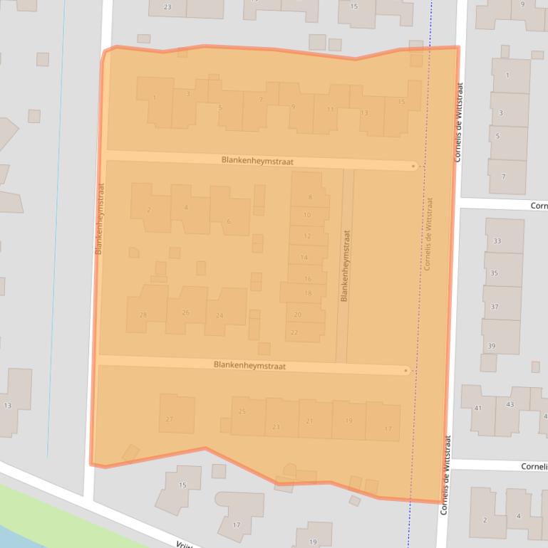 Kaart van postcodegebied 3281SB.