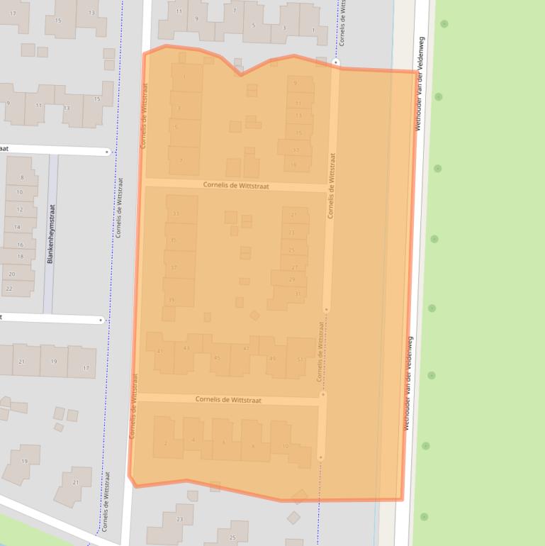 Kaart van postcodegebied 3281SC.