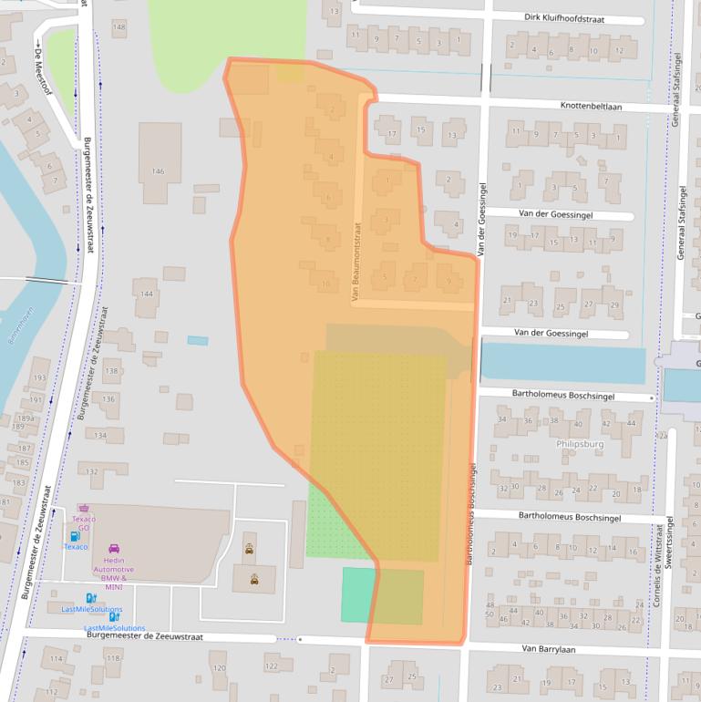 Kaart van postcodegebied 3281SM.