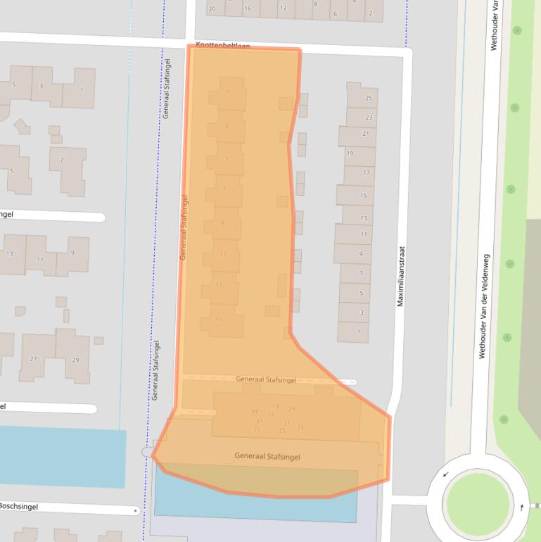 Kaart van postcodegebied 3281SP.