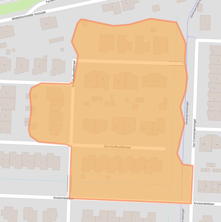 Kaart van postcodegebied 3281SV.
