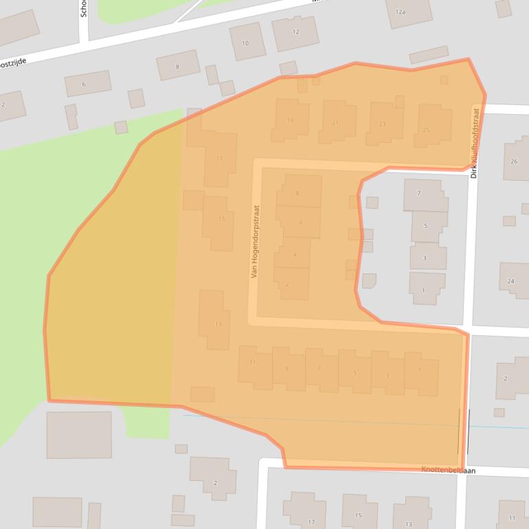 Kaart van postcodegebied 3281SW.