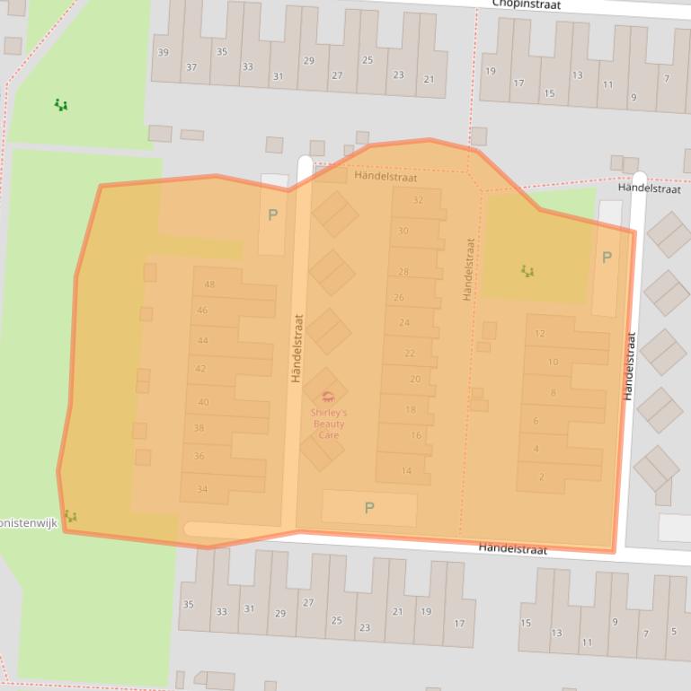 Kaart van postcodegebied 3281TC.