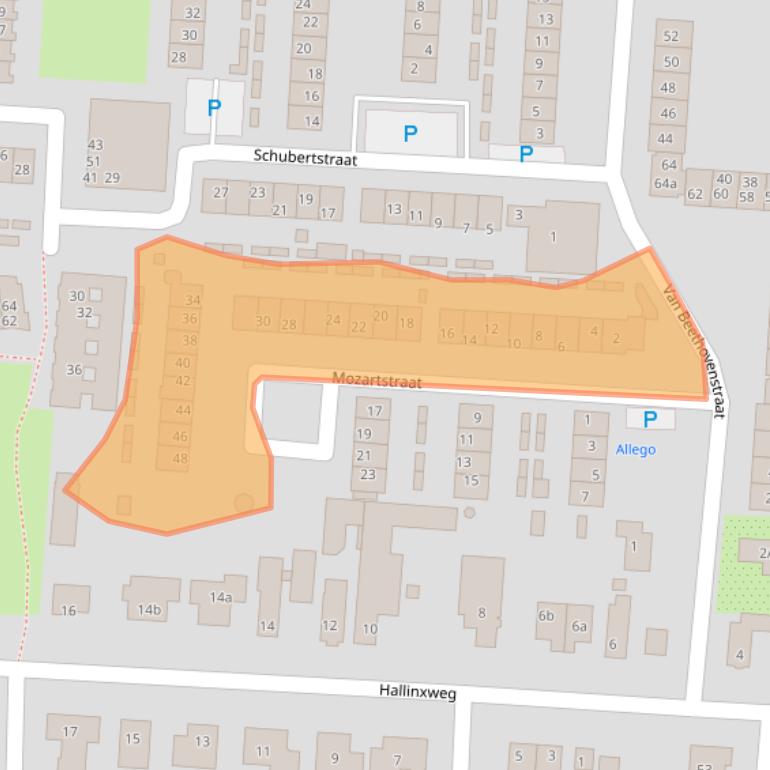 Kaart van postcodegebied 3281TE.