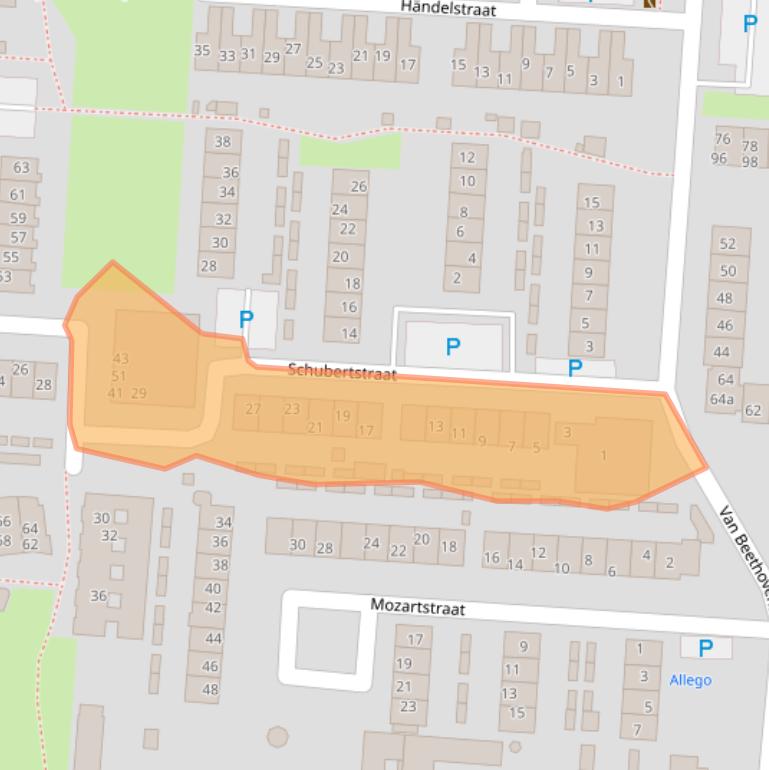 Kaart van postcodegebied 3281TG.
