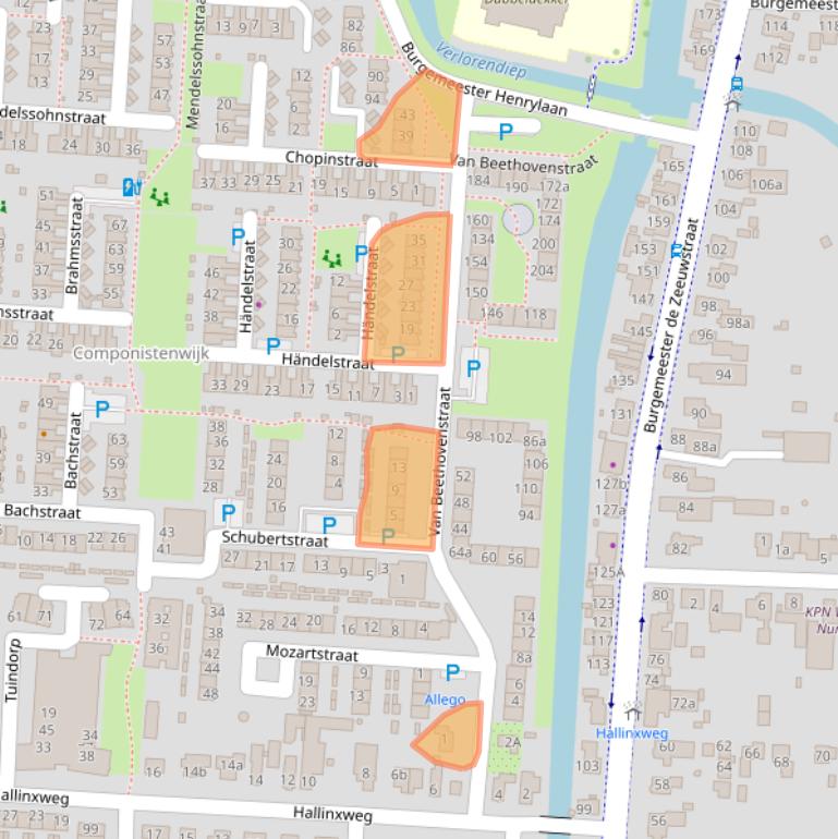 Kaart van postcodegebied 3281TJ.