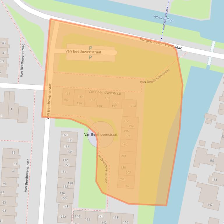 Kaart van postcodegebied 3281TP.