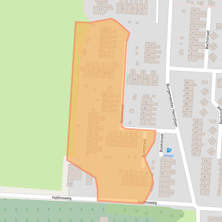 Kaart van postcodegebied 3281TR.