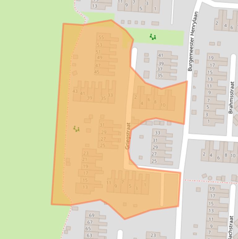 Kaart van postcodegebied 3281TT.