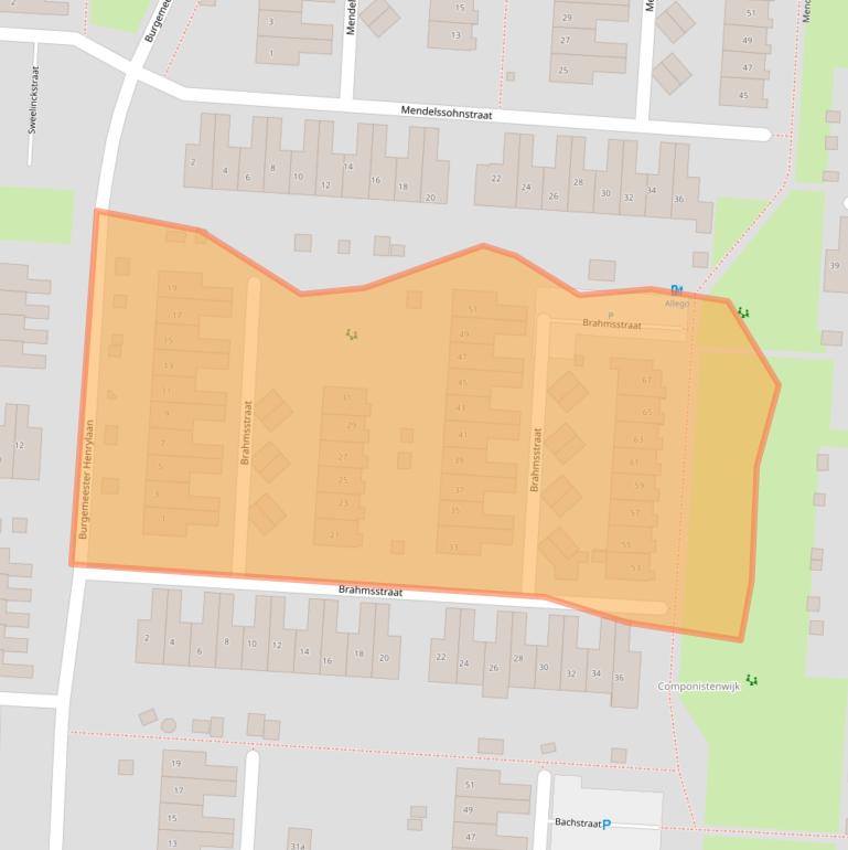 Kaart van postcodegebied 3281VC.