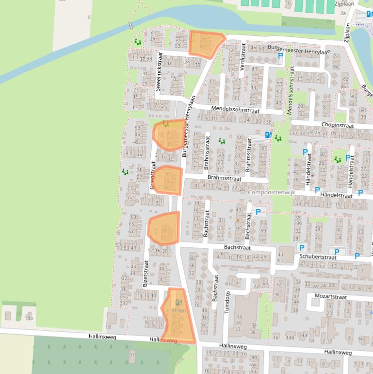 Kaart van postcodegebied 3281VE.