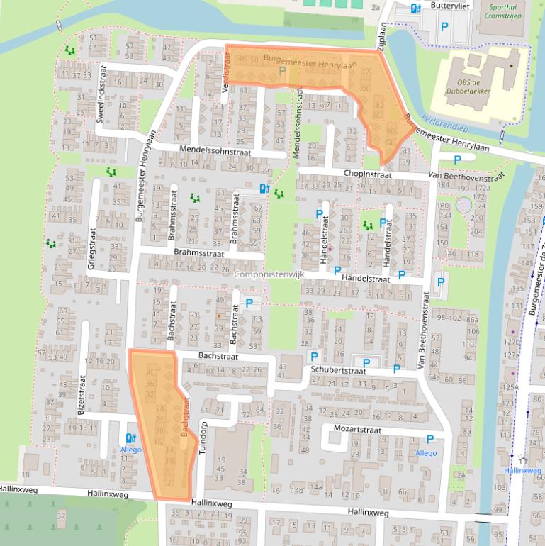 Kaart van postcodegebied 3281VG.