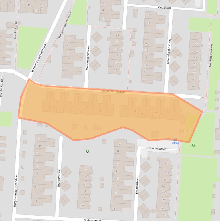 Kaart van postcodegebied 3281VJ.