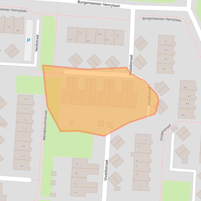 Kaart van postcodegebied 3281VL.