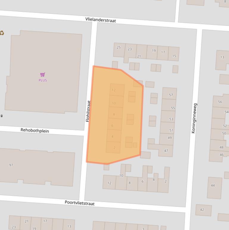 Kaart van postcodegebied 3281XA.