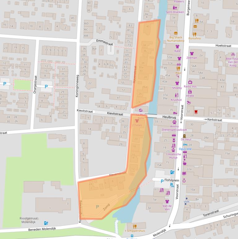 Kaart van postcodegebied 3281XE.