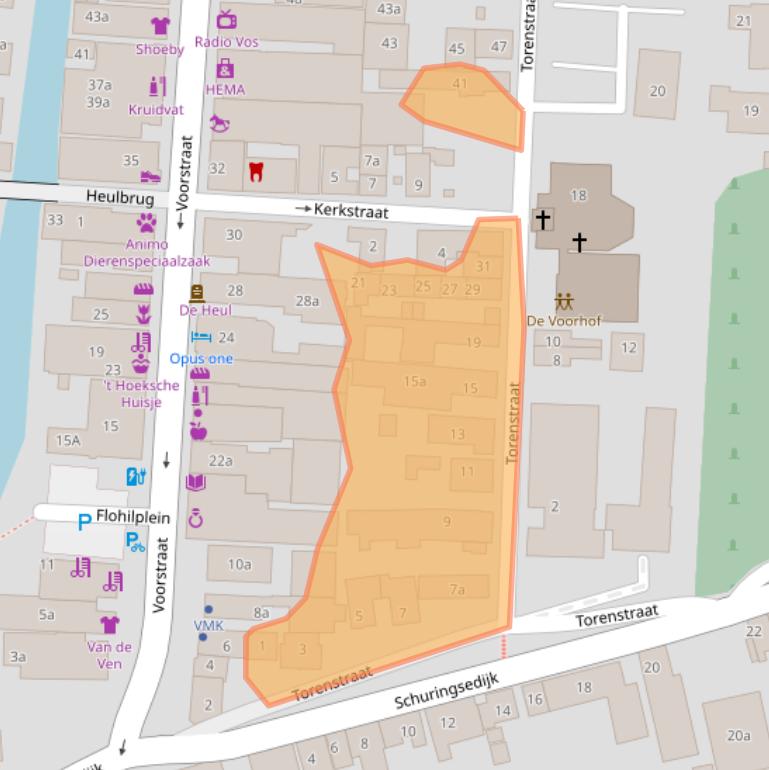 Kaart van postcodegebied 3281XM.